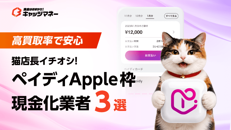 ペイディApple枠現金化業者3選